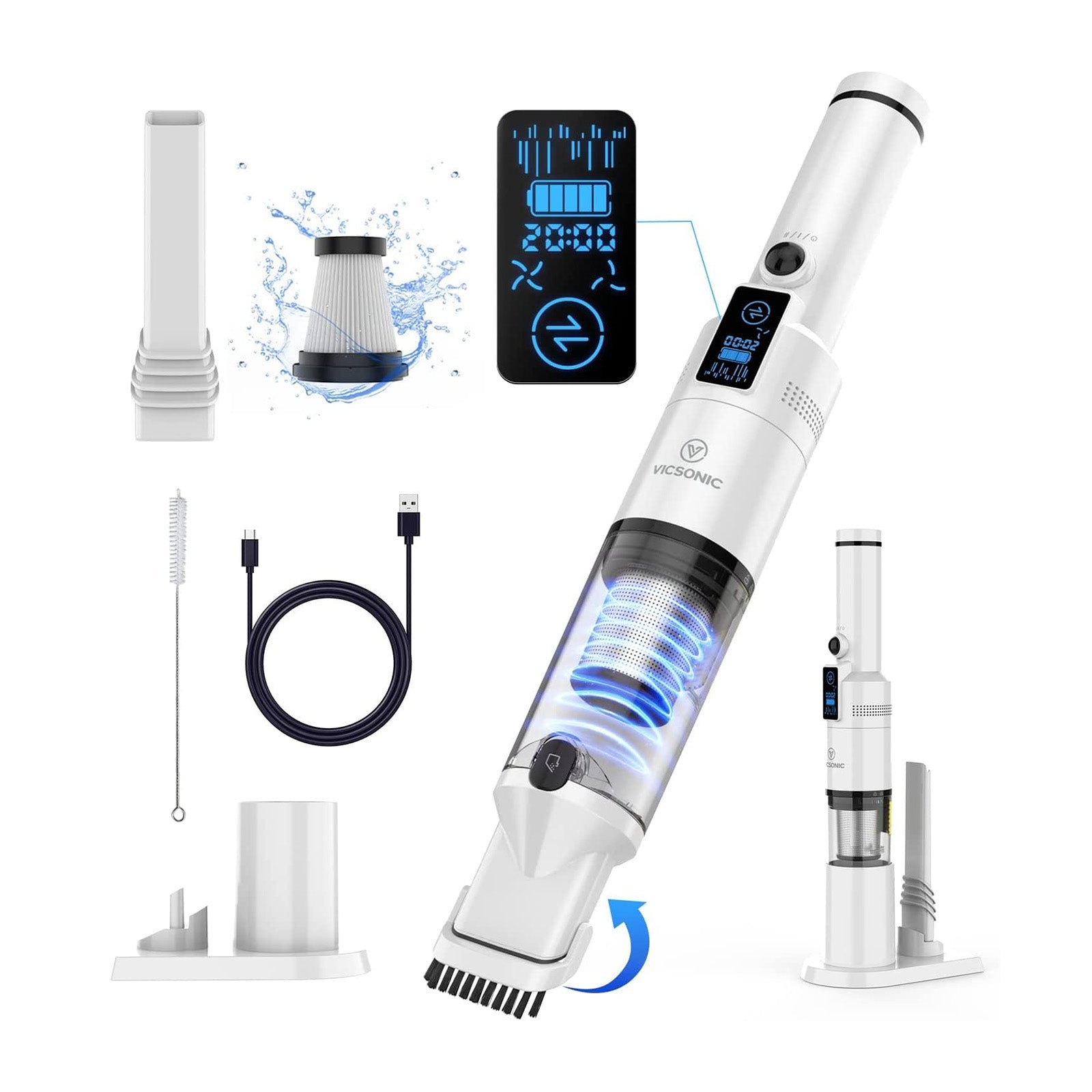 VICSONIC Handheld Vacuum Cleaner H2 - White / Black